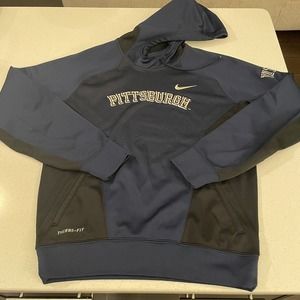 PITT Panthers Men's Navy Blue Therma Fit Hoodie Size Small Nike